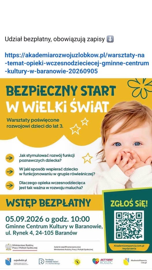 Warsztaty na temat opieki wczesnodziecięcej Gminne Centrum Kultury w Baranowie